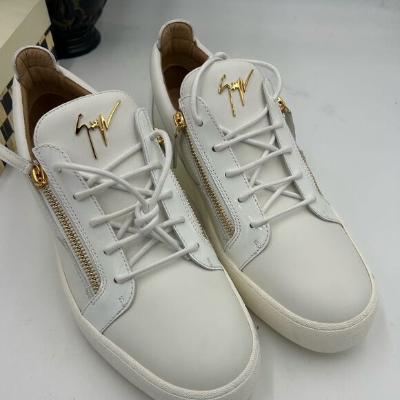 Men's Giuseppe Zanotti low top leather sneakers size 47 made in Italy - Picture 1 of 11